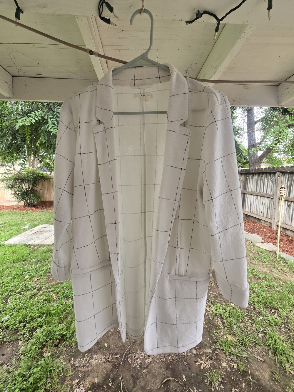 Maurices White Windowpane Open-Front Blazer Maurices